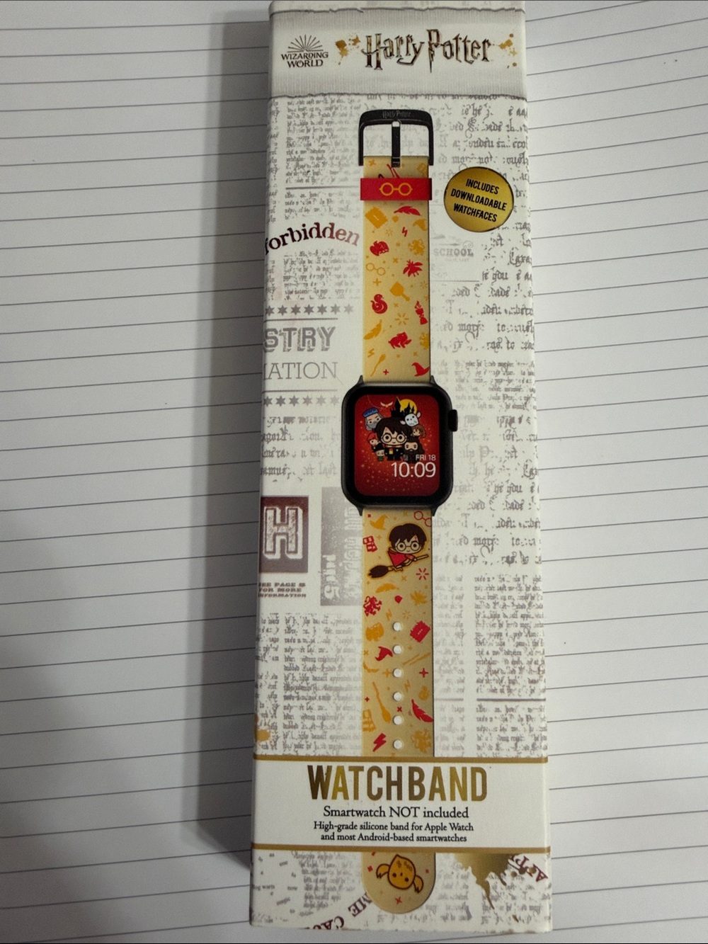 Harry Potter Themed Yellow Silicone Watch Band for Smartwatches